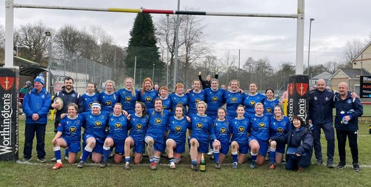 The delighted Haverfordwest Ladies squad and coaches